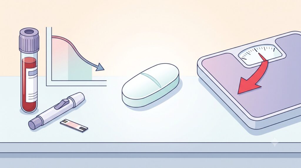 O estudo avaliou hemoglobina glicada, peso e segurança durante 40 semanas.