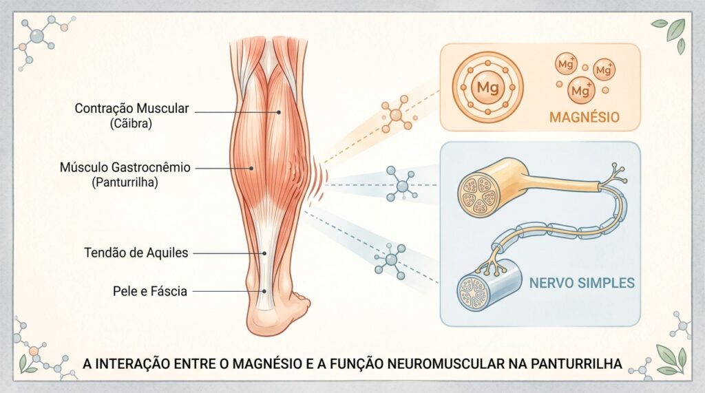 O magnésio participa da função muscular e nervosa, mas nem toda câimbra melhora com suplemento.