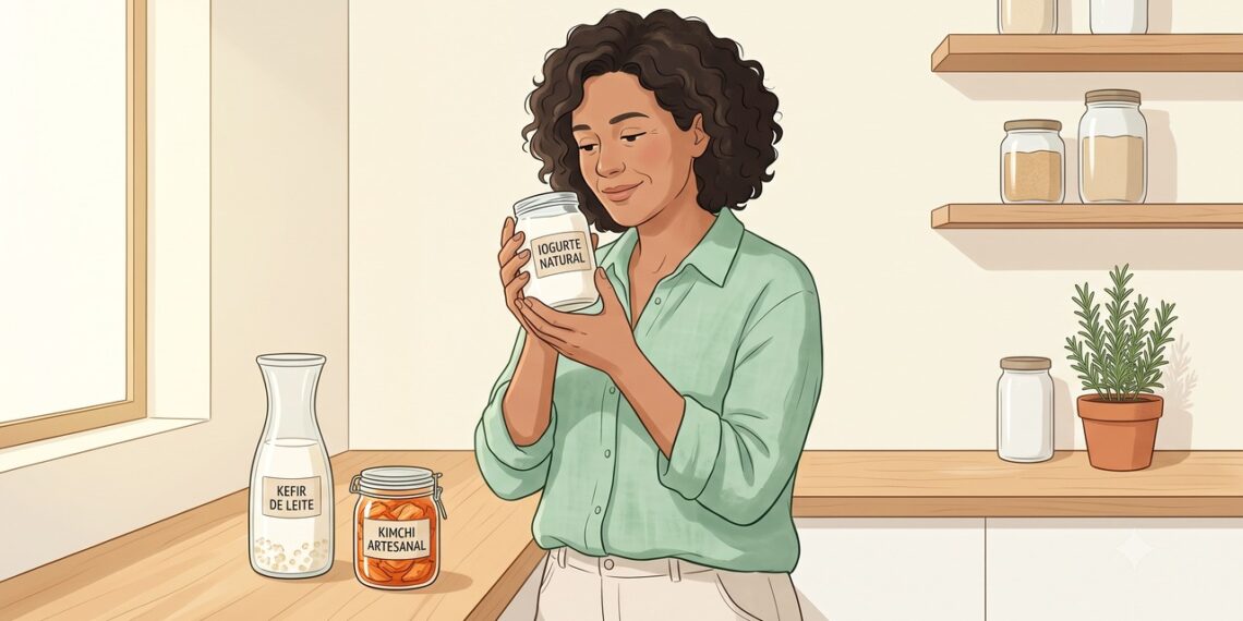 Iogurte, kefir e kimchi podem ajudar a aumentar a diversidade da microbiota intestinal.