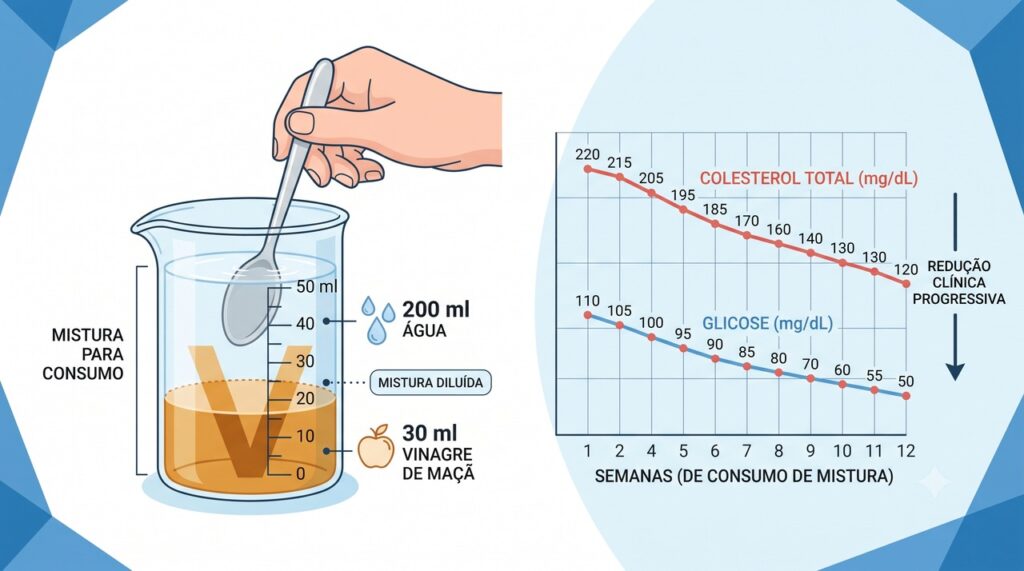 O estudo avaliou glicose, HbA1c e colesterol após 8 semanas de consumo diário.