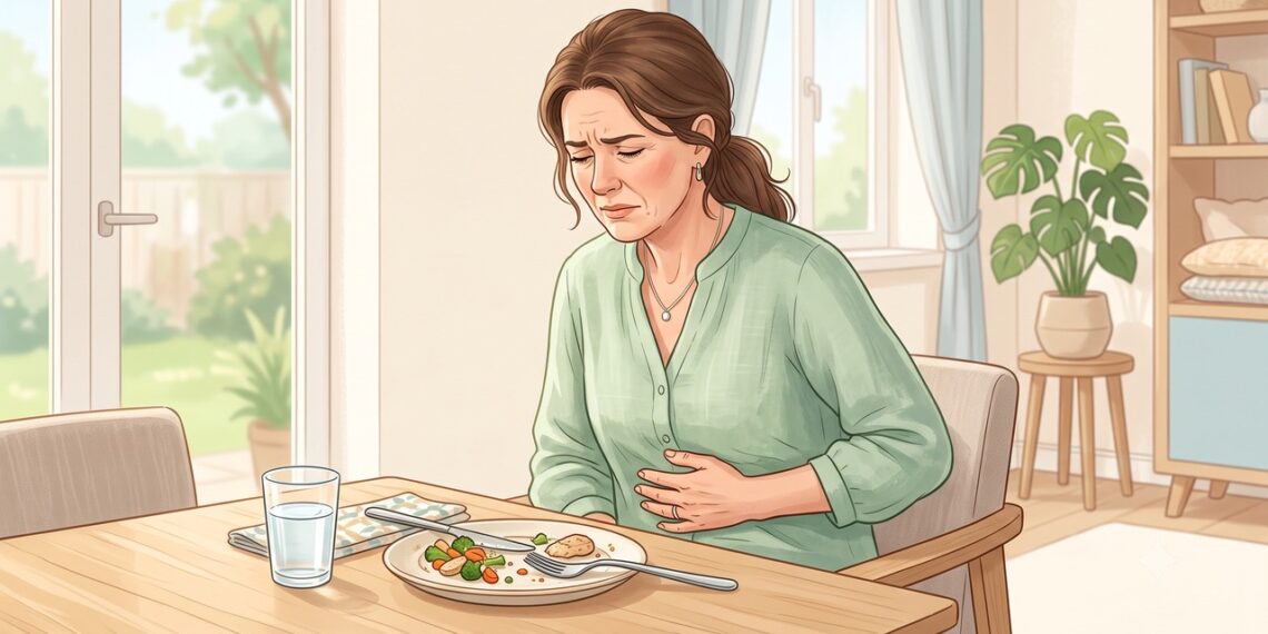 Sentir-se cheio após comer pouco, com enjoo e desconforto prolongado, pode indicar gastroparesia.