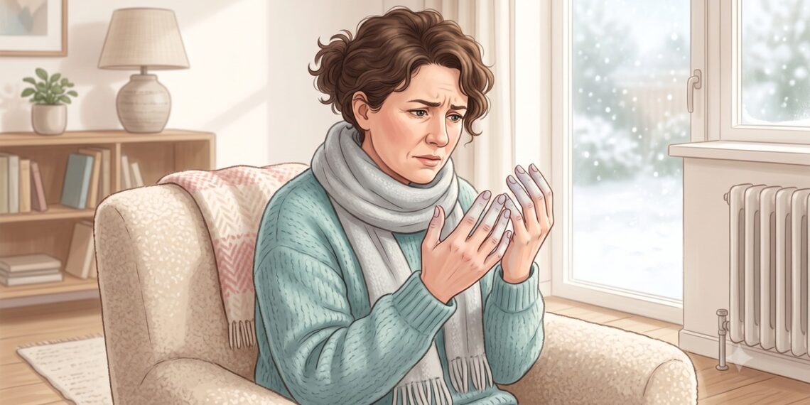 Dedos brancos, azulados e dormentes no frio podem indicar o fenômeno de Raynaud.