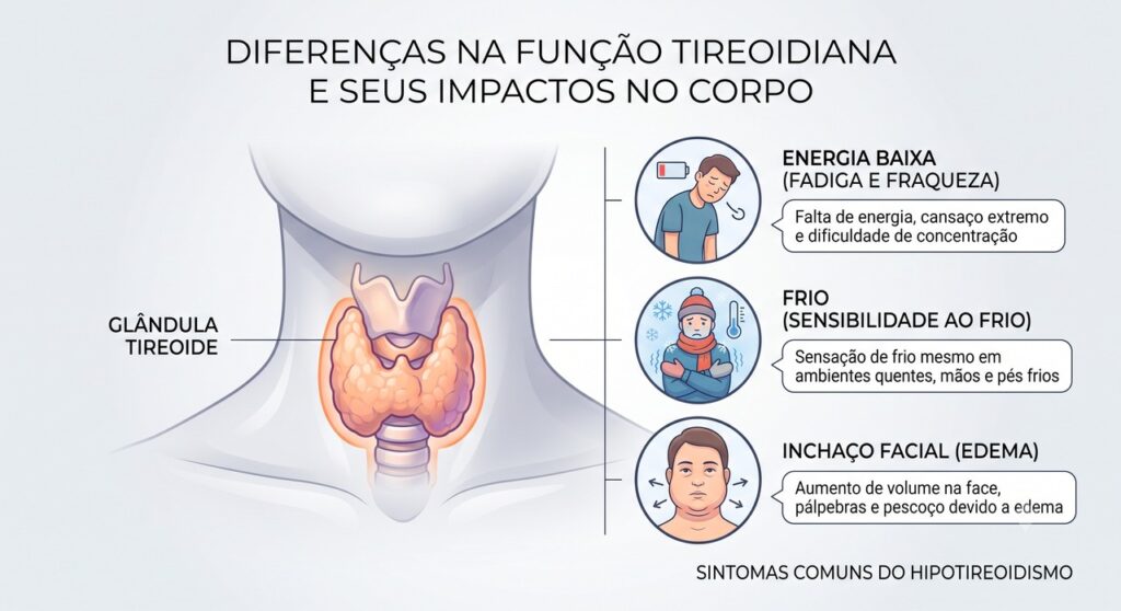 O hipotireoidismo pode deixar o metabolismo mais lento e causar sintomas variados.