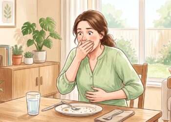 Comida que volta à boca sem enjoo após as refeições pode indicar síndrome da ruminação.