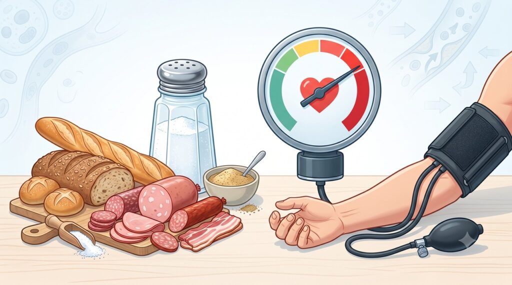 Grande parte do sódio diário pode vir de alimentos industrializados.