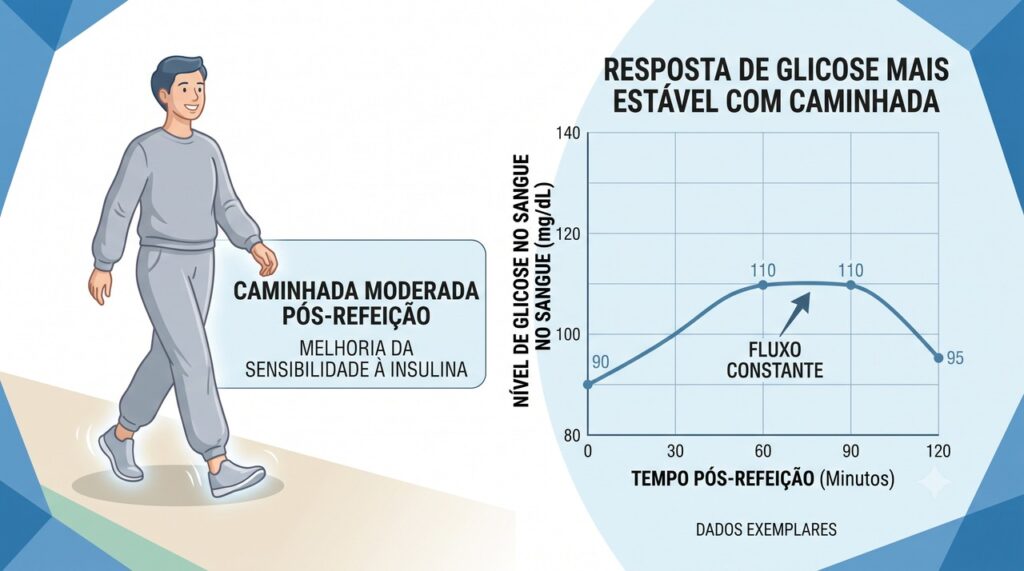 A meta-análise avaliou o melhor momento do exercício para controlar a glicemia após comer.