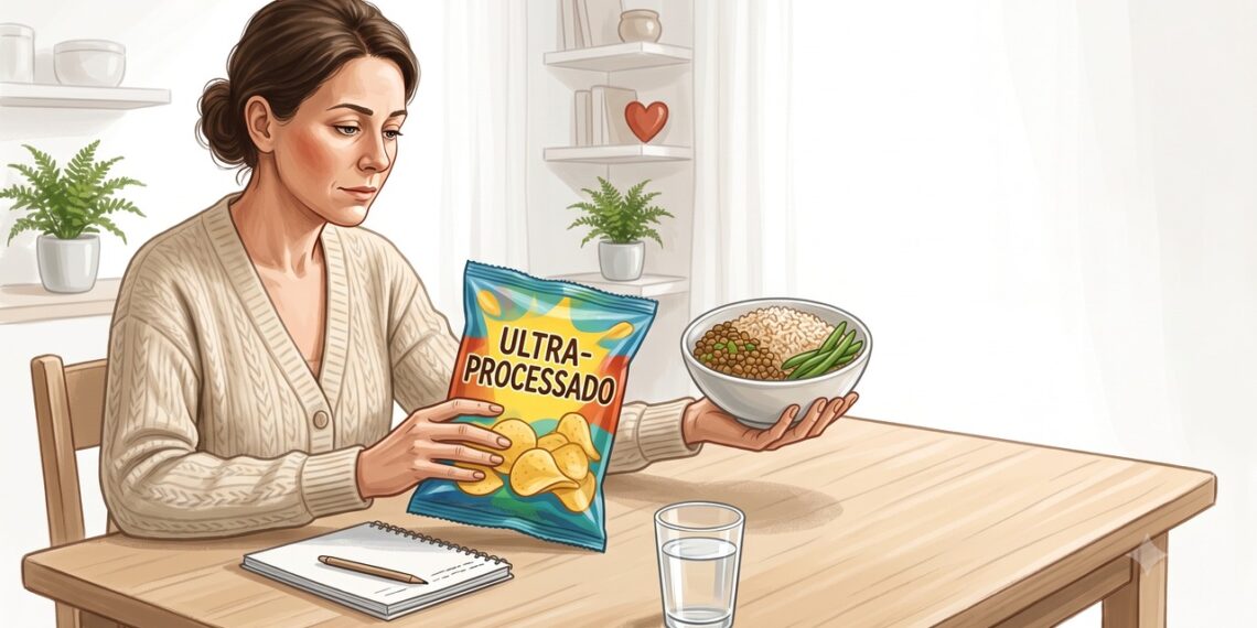 Ultraprocessados em excesso podem pesar no risco cardiovascular ao longo do tempo.