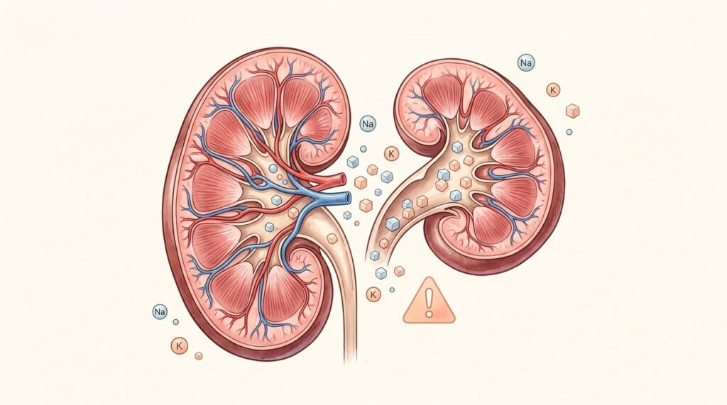A função renal deve ser avaliada antes do uso de sal enriquecido com potássio.