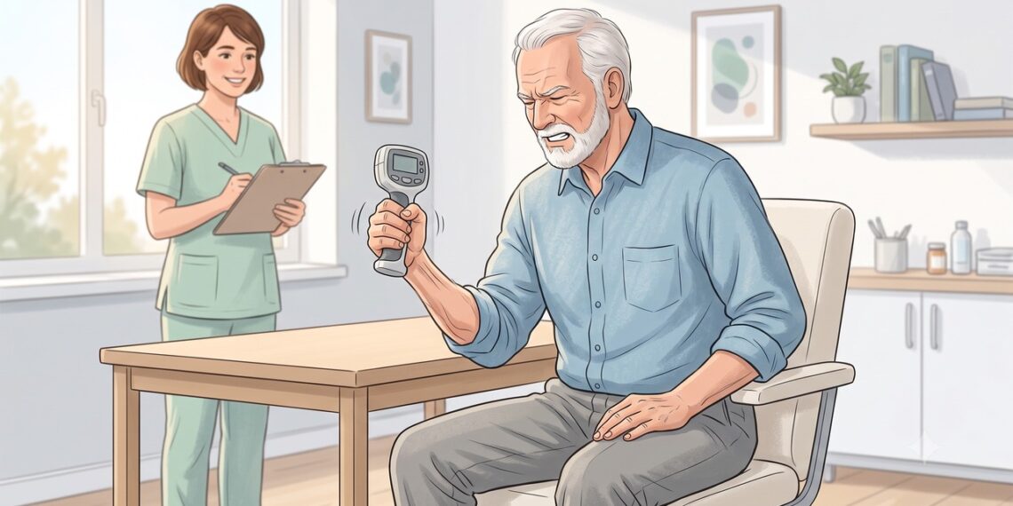 A força de preensão funciona como um marcador simples da saúde muscular e do risco de mortalidade.