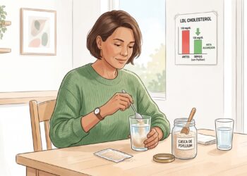 Psyllium pode ser usado como fibra complementar para ajudar no controle do LDL.