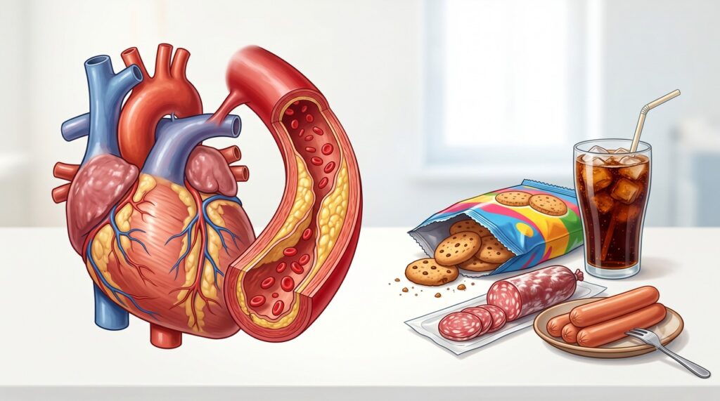 O alto consumo de ultraprocessados foi associado a maior risco de morte cardiovascular.