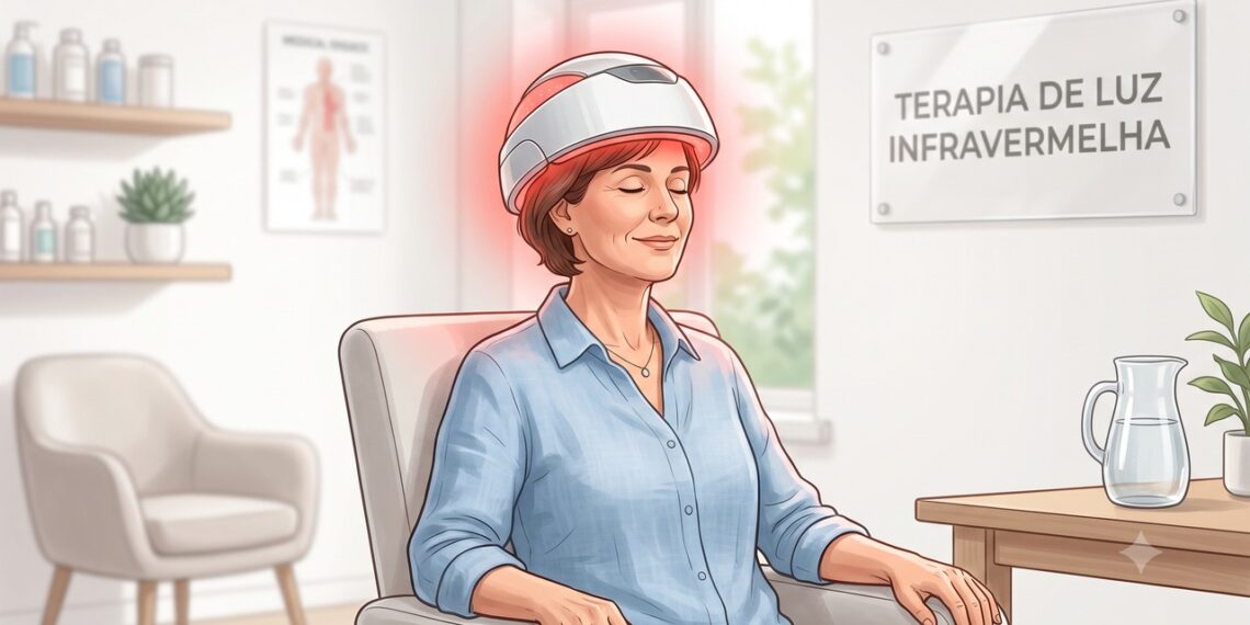 A fotobiomodulação cerebral usa luz infravermelha e ainda está em estudo para depressão.