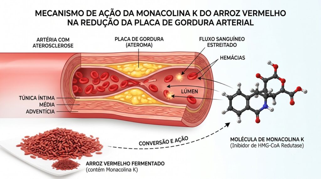 A monacolina K pode reduzir o LDL, mas também causar efeitos adversos e interações medicamentosas.