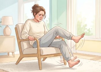 Inquietação intensa e necessidade constante de mover as pernas podem indicar acatisia.