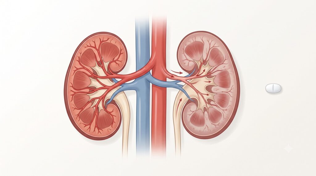 A redução do fluxo renal pode ocorrer antes de surgirem sintomas perceptíveis.