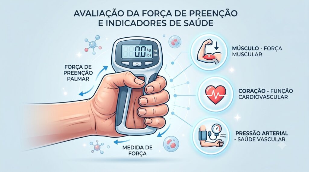 O estudo associou menor força de preensão a maior mortalidade em idosos com hipertensão.