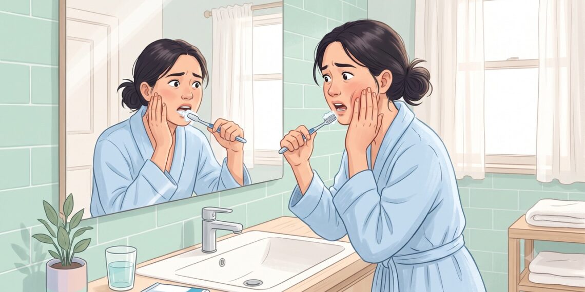 Choques intensos no rosto ao escovar os dentes podem indicar neuralgia do trigêmeo.