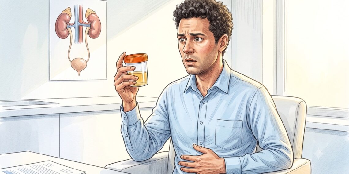 Um exame simples de urina pode revelar doença renal antes de sintomas ou alterações na creatinina.