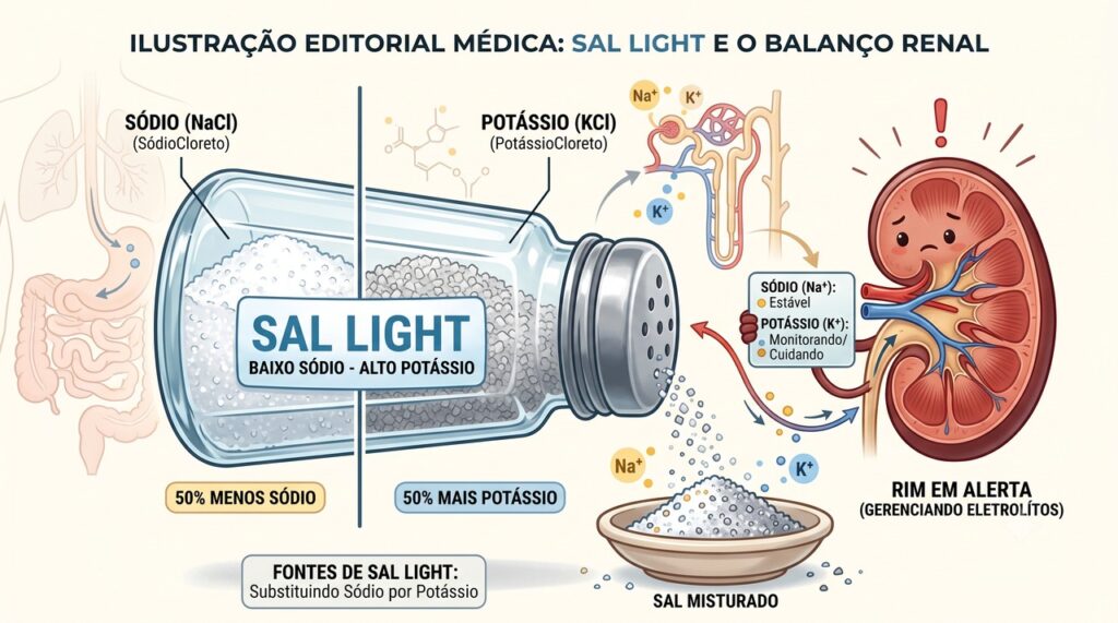 Substitutos do sal com potássio exigem cuidado em quem tem risco de potássio alto.