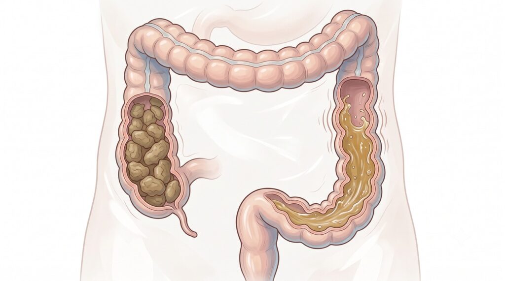 O intestino irritável pode alternar períodos de prisão de ventre e diarreia.