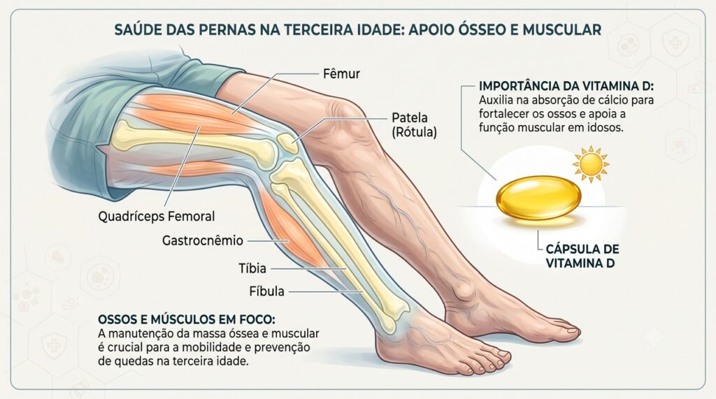 A vitamina D contribui para a saúde dos ossos e músculos, mas a prevenção de quedas exige outros cuidados.
