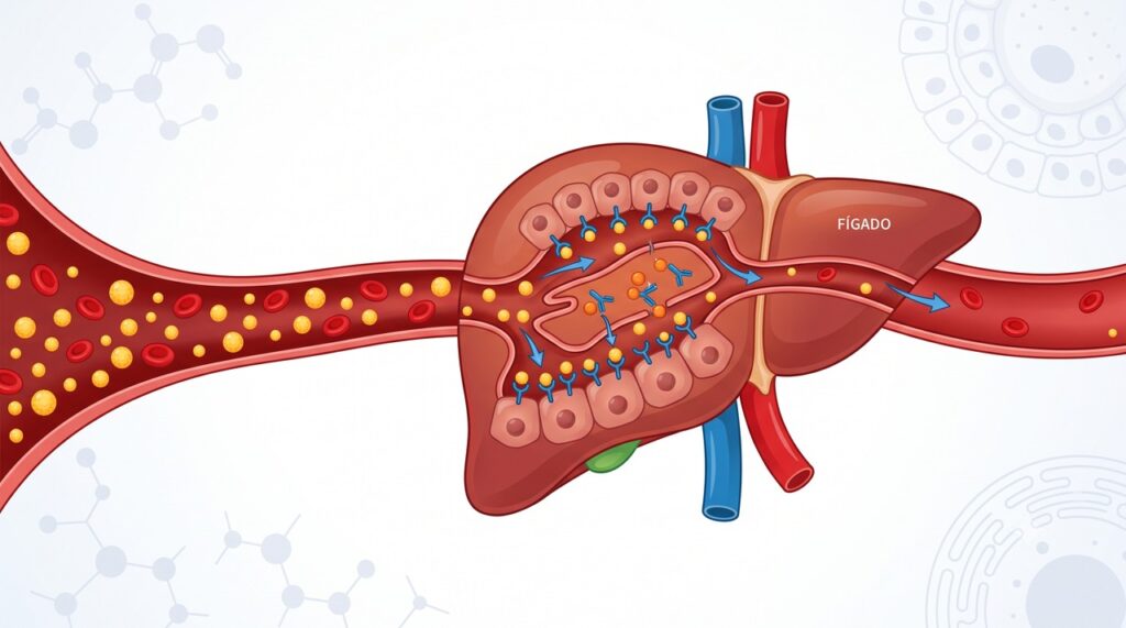 O enlicitide bloqueia a PCSK9 e ajuda o fígado a retirar mais colesterol LDL do sangue.