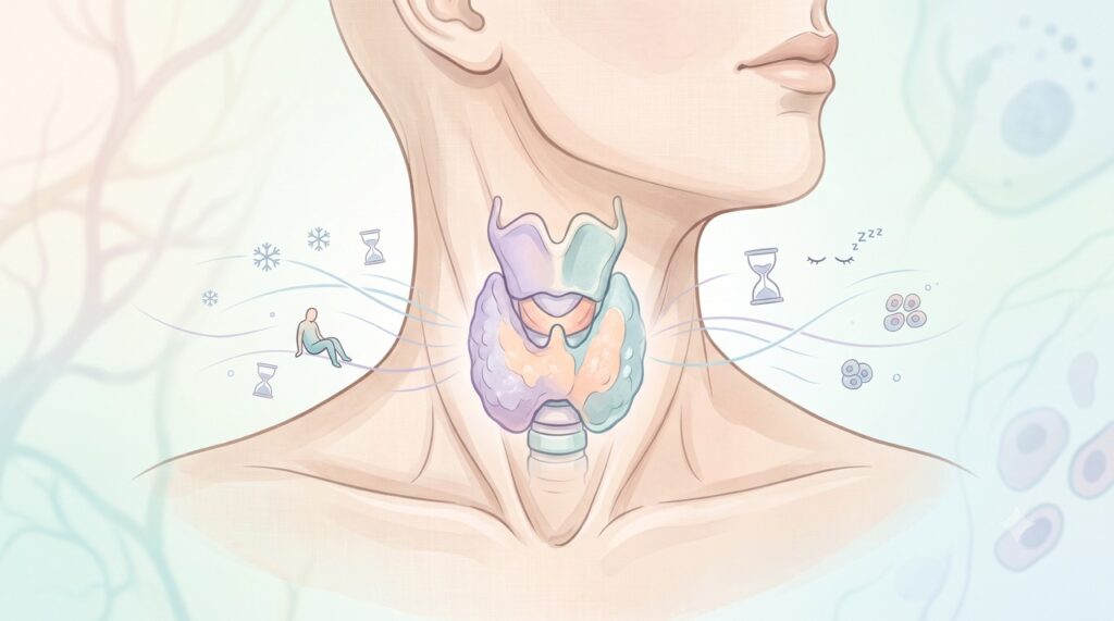 A tireoide lenta pode afetar metabolismo, temperatura corporal, pele, cabelo e disposição.