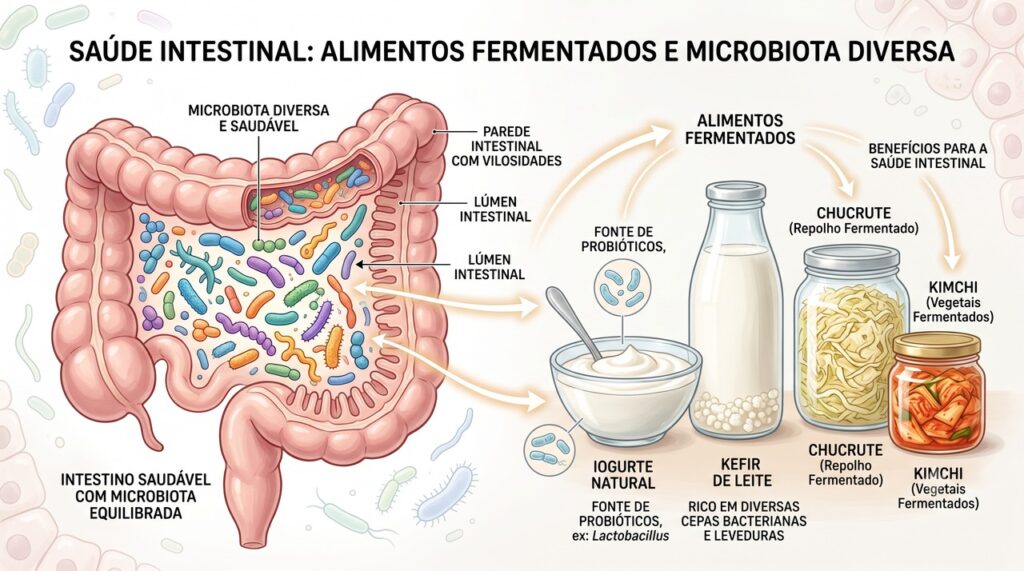 Fermentados favoreceram a diversidade da microbiota, enquanto a resposta à dieta rica em fibras variou entre os participantes.