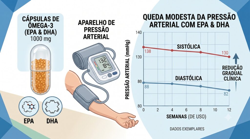 A meta-análise apontou melhor resposta com 2 a 3 g por dia de EPA e DHA combinados.