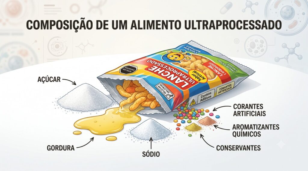 A revisão associou maior exposição a ultraprocessados a 32 desfechos adversos de saúde.
