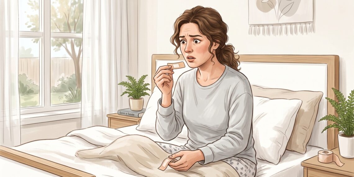 Colar a boca para dormir pode ser arriscado quando há obstrução nasal ou apneia do sono.