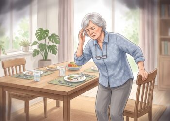 Tontura e visão escurecida após comer podem indicar hipotensão pós-prandial.
