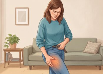 Roupas apertadas e cintos podem comprimir um nervo e causar queimação ou dormência na lateral da coxa.