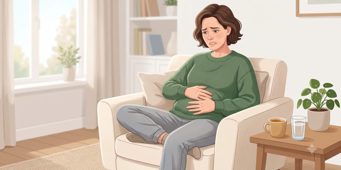 Barriga inchada persistente com anemia pode pedir investigação de doença celíaca.