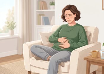 Barriga inchada persistente com anemia pode pedir investigação de doença celíaca.