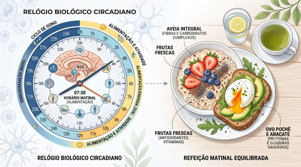A regularidade das refeições ajuda a alinhar a alimentação aos ritmos biológicos do organismo.