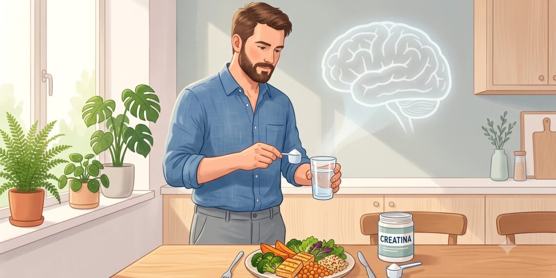 A creatina pode apoiar a energia cerebral de quem consome pouca ou nenhuma carne.