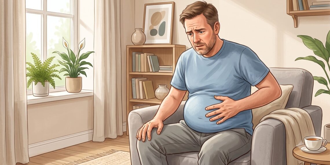 Barriga inchada persistente merece avaliação, especialmente quando há fatores de risco metabólico.