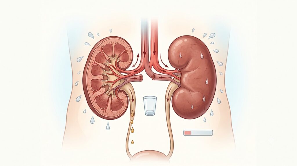 Episódios repetidos de desidratação e estresse térmico podem favorecer alterações na função renal.