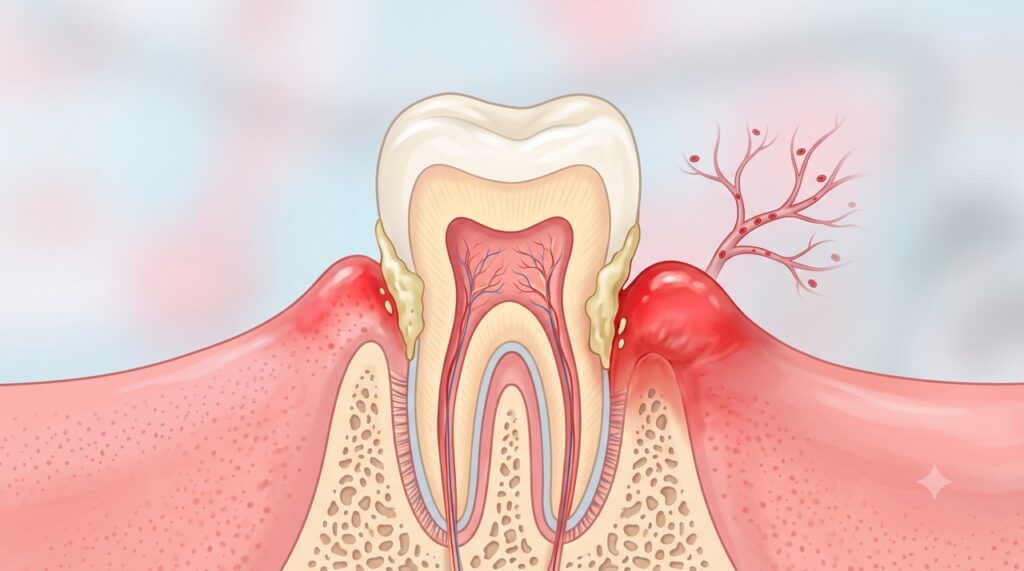 A inflamação periodontal persistente está associada a maior risco cardiovascular.