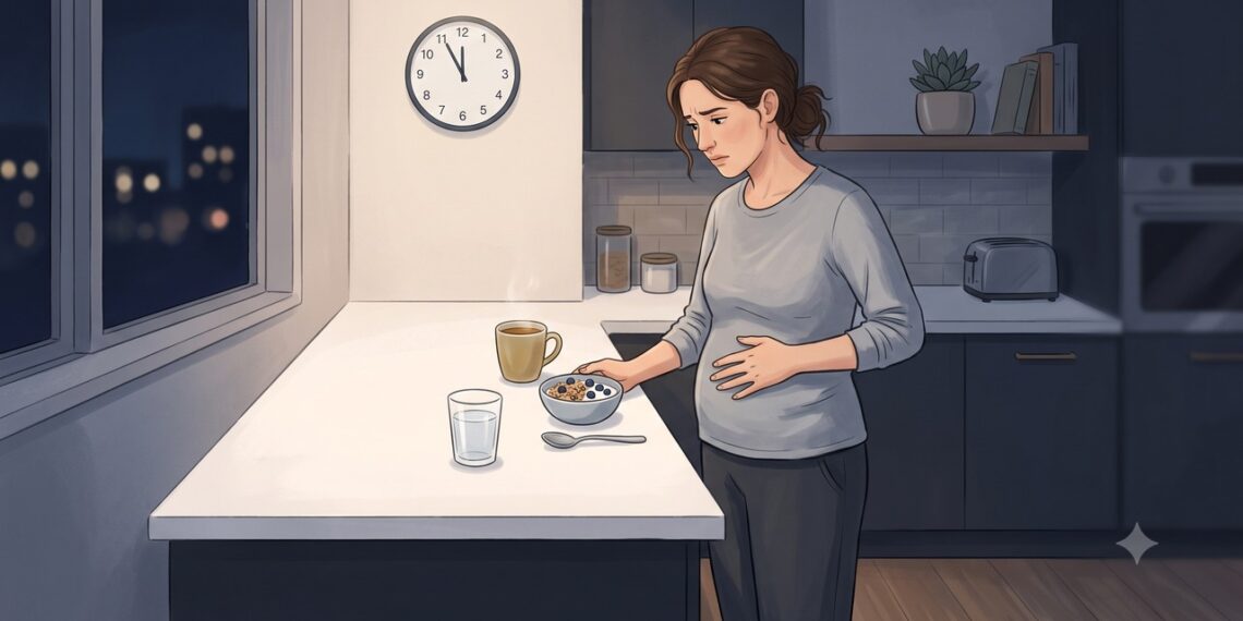 Jantar tarde e beliscar à noite podem influenciar o metabolismo e o fígado.