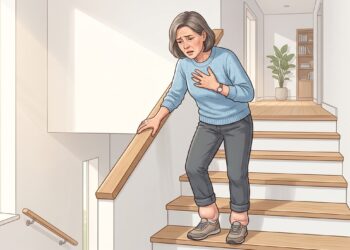 Falta de ar ao subir escadas com tornozelos inchados pode indicar insuficiência cardíaca.