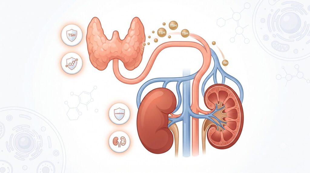 Hormônios da tireoide influenciam circulação, metabolismo e funcionamento dos rins.