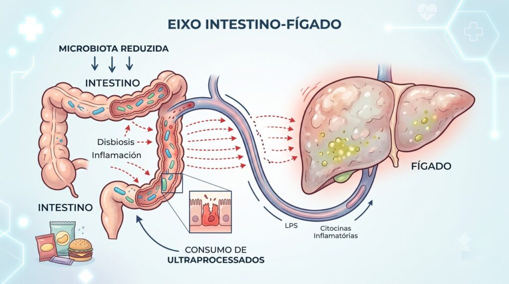 O estudo avaliou microbioma, metabólitos intestinais e alterações no fígado.
