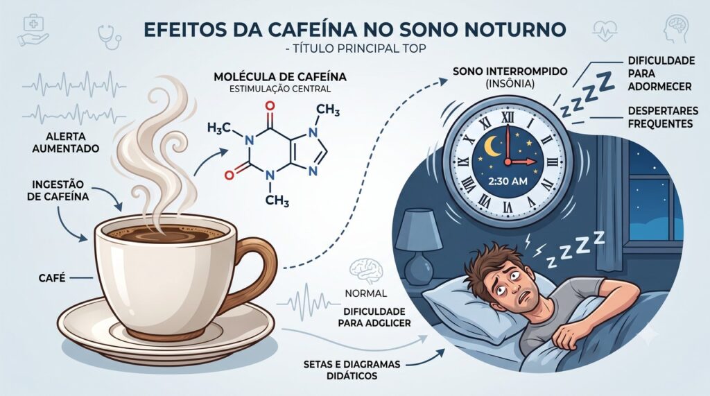 A dose e o horário da cafeína podem influenciar a qualidade do sono.