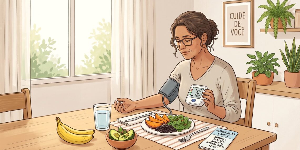 Aumentar o potássio pela alimentação pode ajudar no controle da pressão arterial.