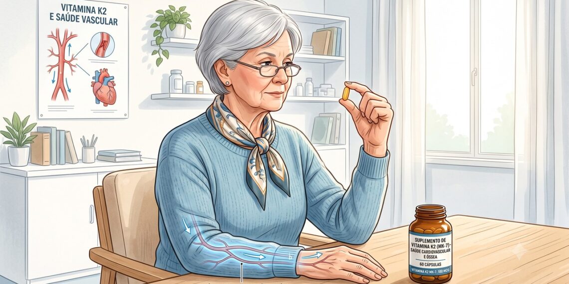 A vitamina K2 é estudada por seu possível efeito sobre a progressão da calcificação arterial.
