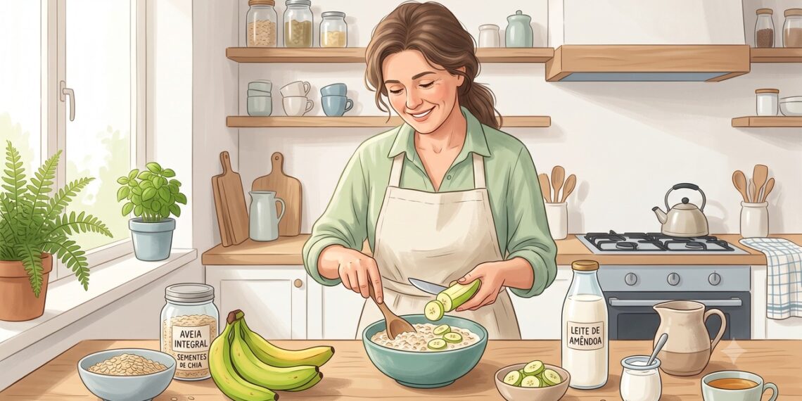 Banana verde e aveia podem fornecer prebióticos para apoiar a microbiota.