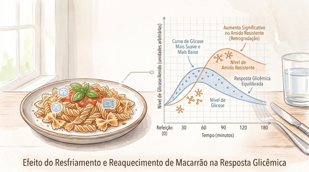 O resfriamento e reaquecimento da massa pode aumentar o amido resistente.