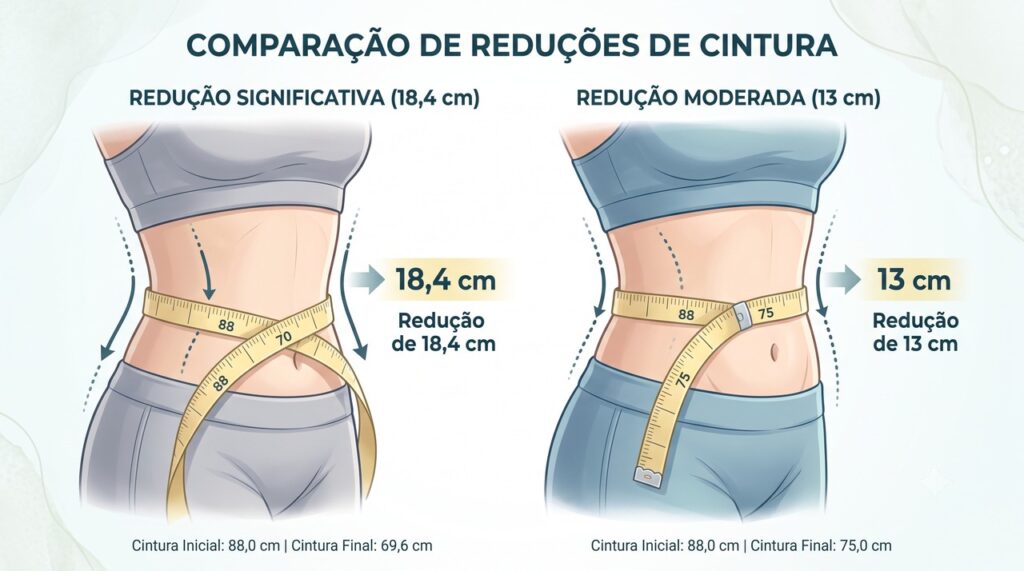 A redução média da cintura foi maior com tirzepatida após 72 semanas.